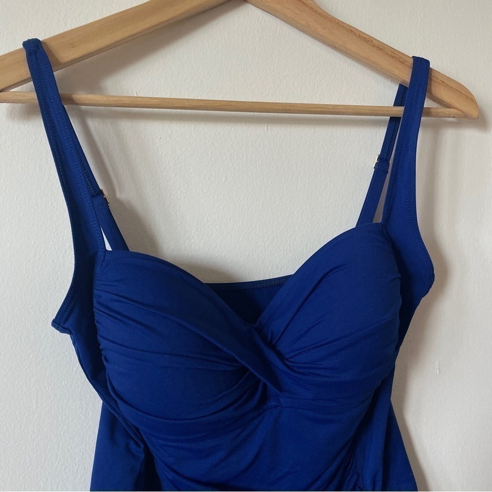 La Blanca Blue Island Goddess Twist Bandeaukini Swimsuit Top Tank 8 - Picture 6 of 9